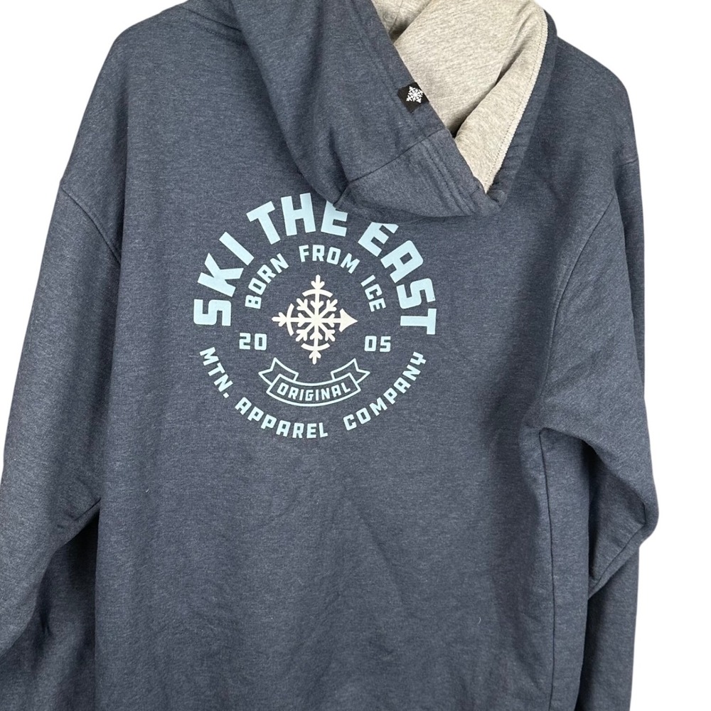 Ski The East Mens Blue Born From Ice Pullover Hoodie STE19-M07 Large